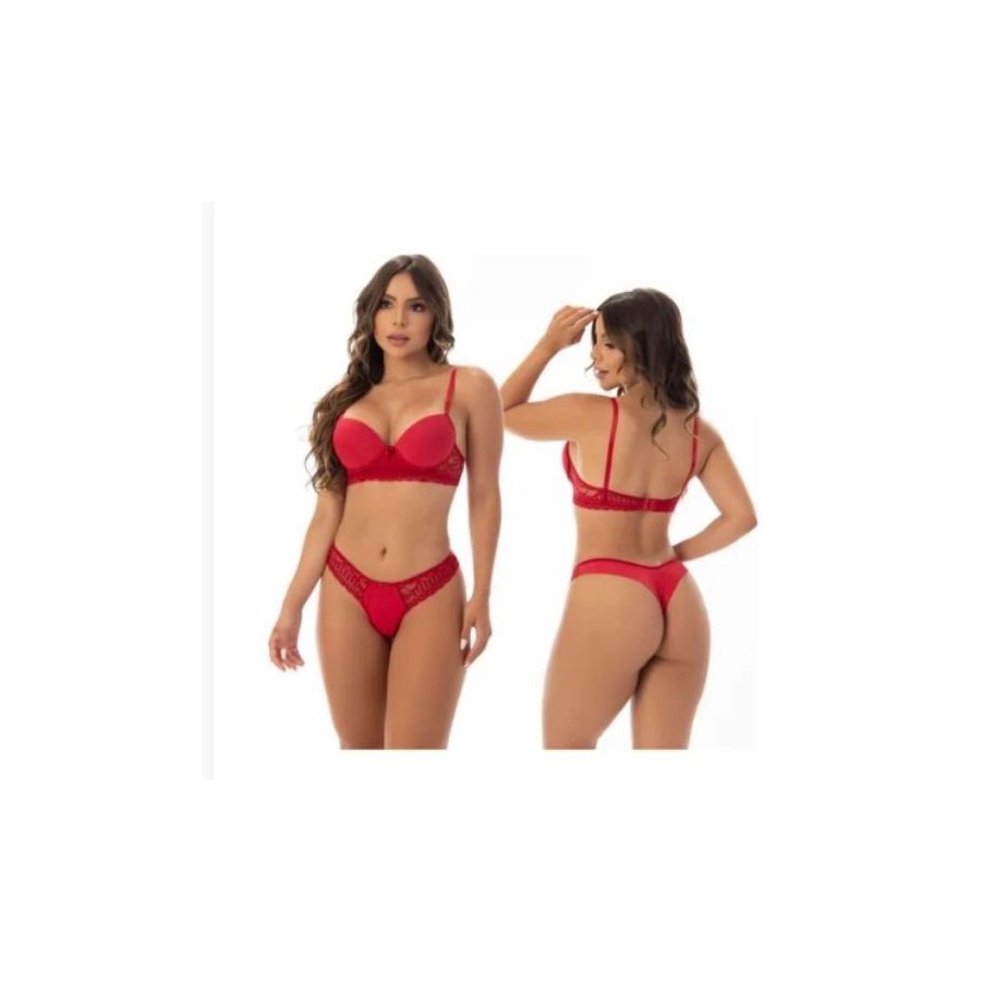 Conjunto de Renda Vermelho